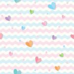 Illustration vector of pastel hearts decorated on zigzag background design for seamless pattern.