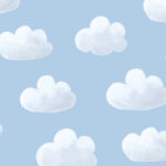 Cloud background vector, cute desktop wallpaper