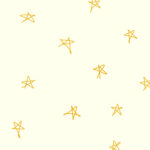 Doodle background, yellow star pattern design vector